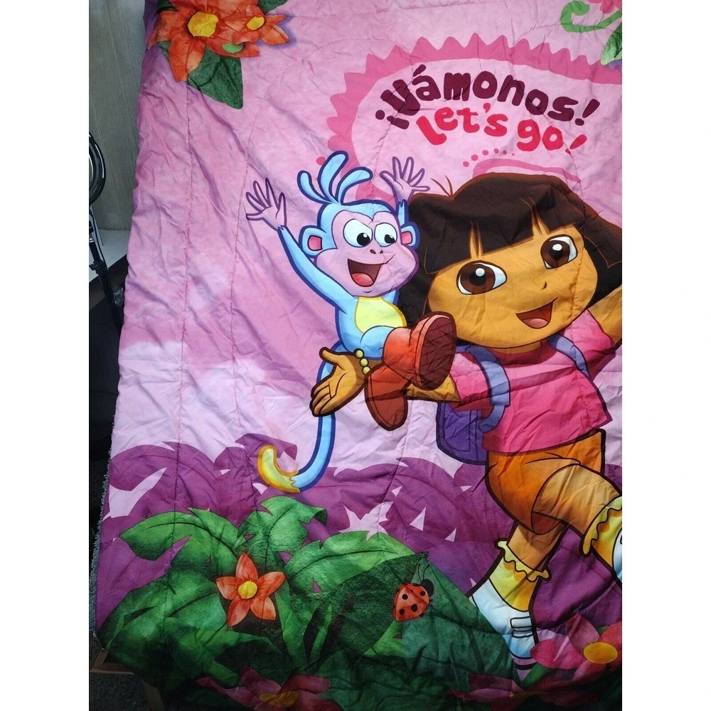 Dora The Explorer Reversible Twin/Full Comforter Bedspread 72x86 VIVID COLORS